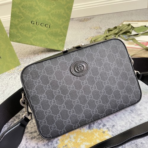 Gucci Classic Logo Printed Handbag Postman Bag Crossbody Bag Size: 23.5x16x4.5CM