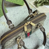 Gucci Classic Double G Striped Ribbon Shoulder Cross Bag Handbag Size: 31.5x16.5x8CM