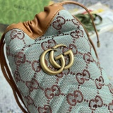 Gucci Double G Drawstring Bucket Bag Canvas Diagonal Span Bag Chain Bag Size: 14x117x13CM