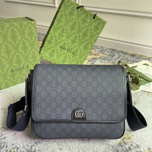 Gucci Classic Logo Flip Leather Postman Bag Single Shoulder Crossbody Bag Size: 28x22x8CM