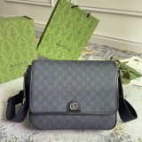 Gucci Classic Logo Flip Leather Postman Bag Single Shoulder Crossbody Bag Size: 28x22x8CM
