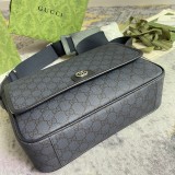 Gucci Classic Logo Flip Leather Postman Bag Single Shoulder Crossbody Bag Size: 28x22x8CM