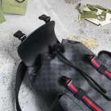 Gucci Classic Logo Striped Ribbon Large Capacity Backpack Backpack Size: 34x42x16CM