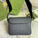 Gucci Classic Logo Flip Leather Postman Bag Single Shoulder Crossbody Bag Size: 28x22x8CM
