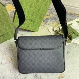 Gucci Classic Logo Flip Leather Postman Bag Single Shoulder Crossbody Bag Size: 28x22x8CM