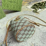 Gucci Double G Drawstring Bucket Bag Canvas Diagonal Span Bag Chain Bag Size: 14x117x13CM