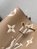 Louis Vuitton Fashion Logo Embossed Cowhide Bucket Bag Single Shoulder Crossbody Bag Size: 26x26x17.5CM