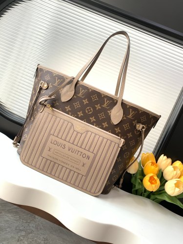 Louis Vuitton Fashion Neverfull Bandouli è re Inside Out Tote Bag Shopping Bag Size: 31x28x14CM