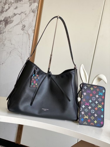 Louis Vuitton Fashion Lazy CarryAll Dark Sheepskin Tote Bag Shopping Bag Size: 39x30x15CM