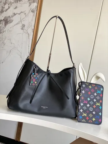 Louis Vuitton Fashion Lazy CarryAll Dark Sheepskin Tote Bag Shopping Bag Size: 39x30x15CM