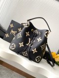 Louis Vuitton Fashion Logo Embossed Cowhide Bucket Bag Single Shoulder Crossbody Bag Size: 26x26x17.5CM