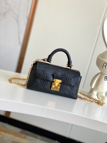 Louis Vuitton Classic Logo Printed Lock Bag Crossbody Bag Size: 12.5x6x21CM