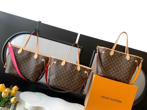 Louis Vuitton Fashion Neverfull Bandouli è re Inside Out Tote Bag Shopping Bag Size: 28x14x31CM