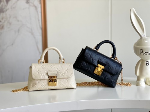Louis Vuitton Classic Logo Printed Lock Bag Crossbody Bag Size: 12.5x6x21CM
