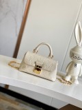 Louis Vuitton Classic Logo Printed Lock Bag Crossbody Bag Size: 12.5x6x21CM