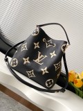 Louis Vuitton Fashion Logo Embossed Cowhide Bucket Bag Single Shoulder Crossbody Bag Size: 26x26x17.5CM