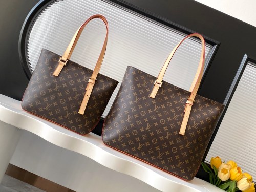 Louis Vuitton Classic Logo Printed Adjustable Shoulder Strap Tote Bag Shopping Bag