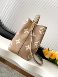 Louis Vuitton Fashion Logo Embossed Cowhide Bucket Bag Single Shoulder Crossbody Bag Size: 26x26x17.5CM
