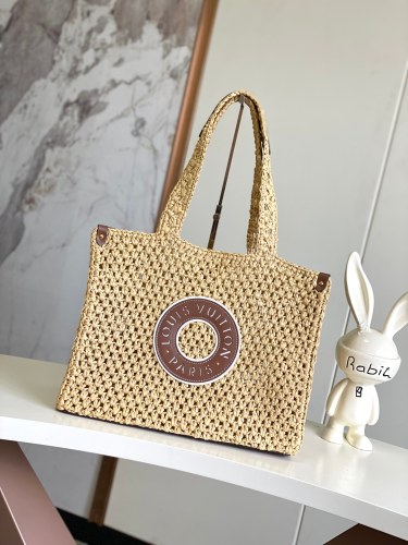 Louis Vuitton OnTheGo Lafite Grass Knitted Tote Bag Shopping Bag Size: 37.5x30x17CM