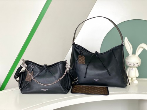 Louis Vuitton CarryAll Dark Sheepskin Shopping Bag Handheld Shoulder Bag