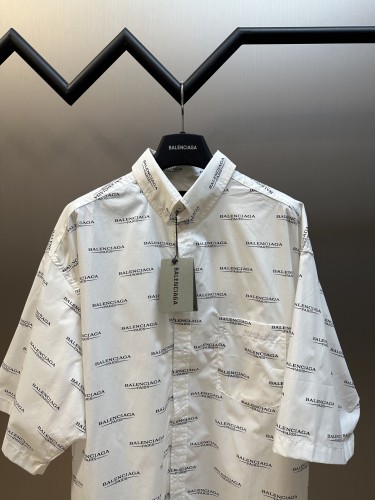 Balenciaga New Fashion Full Logo Printed Casual Short Sleeved Shirt