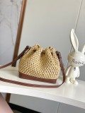 Louis Vuitton Noe Purse Straw Drawstring Bucket Bag Crossbody Bag Size: 22x24x15CM