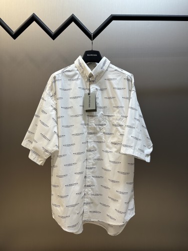 Balenciaga New Fashion Full Logo Printed Casual Short Sleeved Shirt