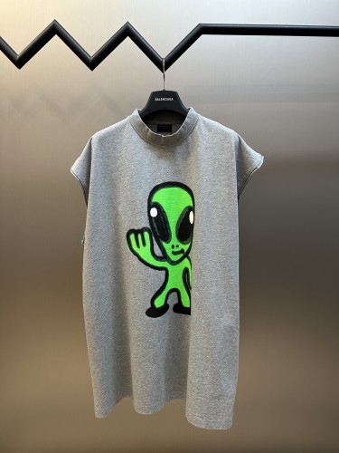 Balenciaga Fashion Alien Night Light Printed Casual Sleeveless T-shirt