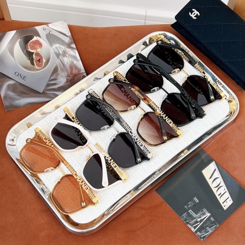 Chanel New Fashion Letter Weaving Leg Sunglasses Size: 63-15-145