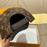 Louis Vuitton New Couple Logo Printed Cowhide Baseball Hat