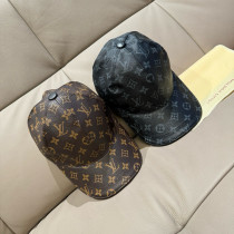 Louis Vuitton New Couple Logo Printed Cowhide Baseball Hat