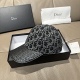 Dior New Retro Couple Old Flower Splice Leather Baseball Hat