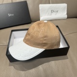 Dior New Retro Couple Old Flower Splice Leather Baseball Hat