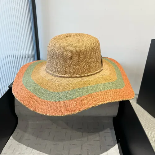 Loewe New Fashion Large Brimmed Straw Hat Foldable Sunshade Beach Hat 57CM