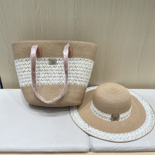 Gucci New Retro Forest Straw Hat Tote Bag Set Vegetable Basket Bag