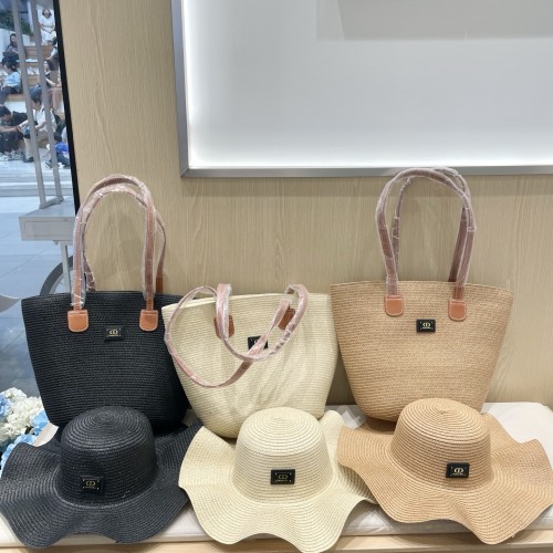 Dior 2025 New Straw Hat Tote Bag Set Vegetable Basket Bag