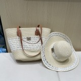 Gucci New Retro Forest Straw Hat Tote Bag Set Vegetable Basket Bag