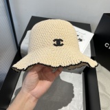 Chanel New Fashion Knitted Hook Fishing Hat Wave Edge Top Hat 57CM