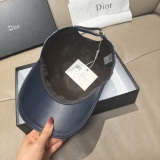Dior New Retro Couple Old Flower Splice Leather Baseball Hat