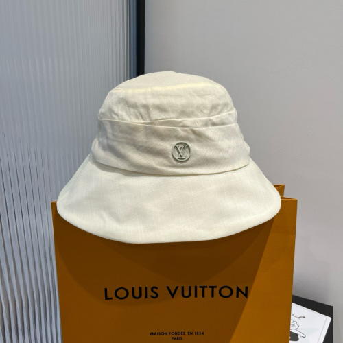 Louis Vuitton New Fashion Versatile Fisherman's Hat Silk Sunshade Hat 57CM