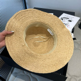 Chanel New Fashion Silk Ribbon Lafite Grass Sunshade Hat 57CM