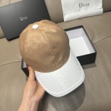 Dior New Retro Couple Old Flower Splice Leather Baseball Hat