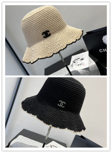 Chanel New Fashion Knitted Hook Fishing Hat Wave Edge Top Hat 57CM
