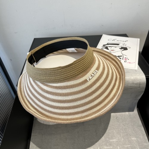 Prada New Fashion Knitted Sunshade Hat Empty Top Sunshade Hat