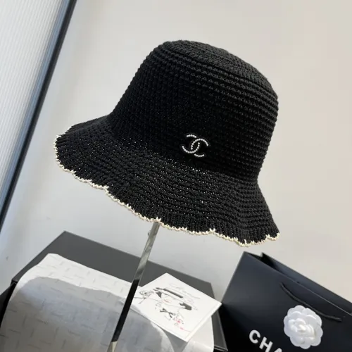 Chanel New Fashion Knitted Hook Fishing Hat Wave Edge Top Hat 57CM
