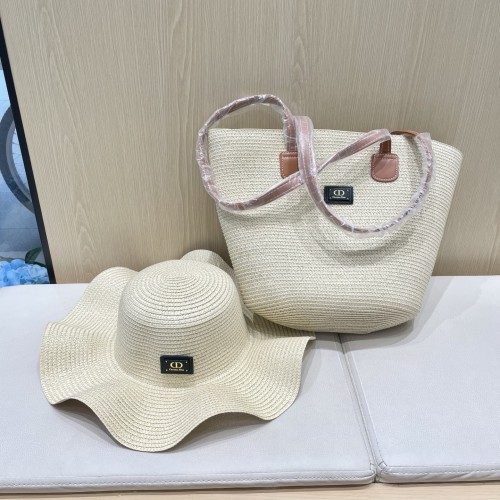 Dior 2025 New Straw Hat Tote Bag Set Vegetable Basket Bag
