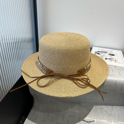 Prada New Fashion Flat Top Hat Straw Hat 57CM