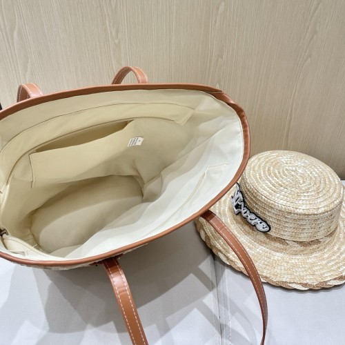 Louis Vuitton New Fashion Two Piece Straw Hat Beach Bag Tote Bag