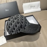 Dior New Retro Couple Old Flower Splice Leather Baseball Hat
