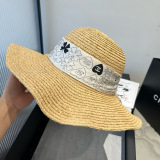 Chanel New Fashion Silk Ribbon Lafite Grass Sunshade Hat 57CM